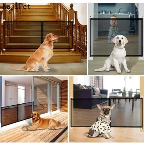 Dog enclosure Cage Pets Dog Gate Ingenious Mesh Dog Fence For Indoor and Outdoor Safe Pet Dog gate Safety Enclosure Pet supplies