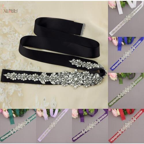 Crystal Wedding Belts Real Samples Hand Made Satin Rhinestones Bridal Ribbons Sashes Wedding Accessories Cummerbunds Waistband
