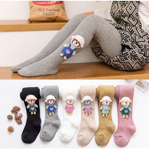 Autumn and winter new childrens Tights for Girls pantyhose cute cartoon Doll Girls Leggings Korean version of Student Dance