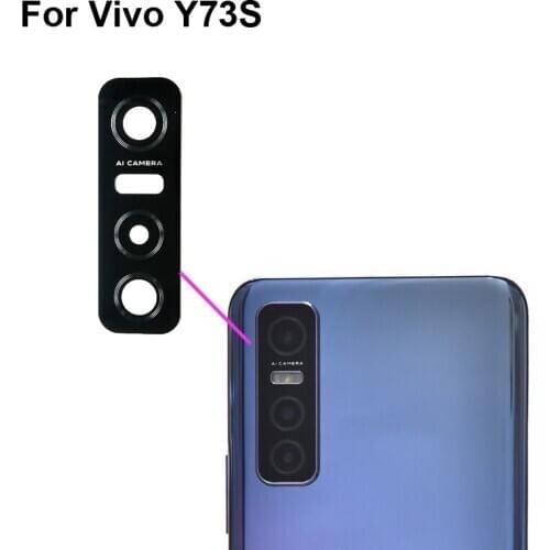 2PCS High quality For Vivo Y73S Back Rear Camera Glass Lens test good For Vivo Y 73S Replacement Parts VivoY73s