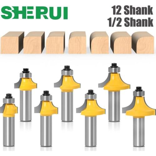 0.5in 12mm Corner Round Over Router Bit with Bearing for Wood Woodworking Tool Tungsten Carbide Milling Cutter Corner Round Bit