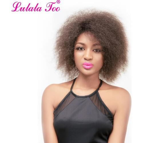 Short Afro Wig Kinky Curly Synthetic Wig For Women Natural High Temperature Fiber African American Wig Red Brown Black Lulalatoo
