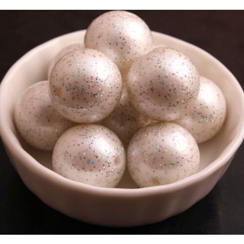Kwoi Vita' bead 20MM Acrylic Glitter Imitation Matte Pearl Beads For fashion jewelry Necklace Making 100pcs A lot