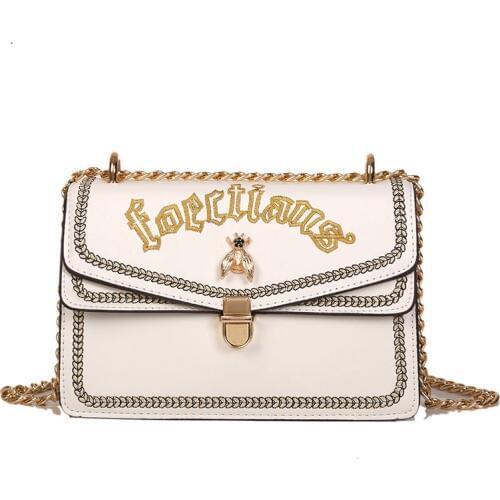 Small Womens Bag Bee Appliques Flap Bag for Girl Female PU Leather Messenger Bag Crossbody Bags for Women Animal Print Package