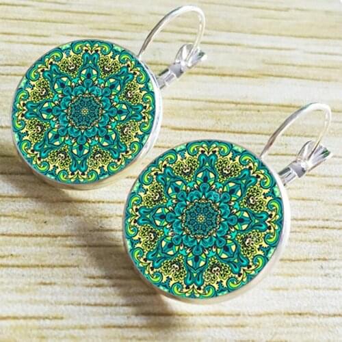 Mandala Earrings Women 2021 Hot Sale European And American Retro Folk-Custom Time Painting Earrings Charm Moon Angel Earrings