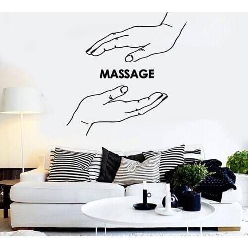 Massage Wall Decal Spa Center Hand Beauty Salon Relax Time Health Therapy Room Decor Door Window Vinyl Stickers Art Mural 2127