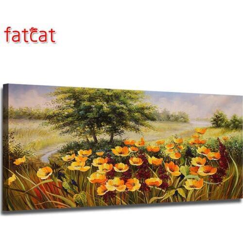FATCAT large 5d diy diamond painting abstract landscape flower full square diamond embroidery rhinestone round kit decor AE170