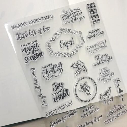 Enjoy Christmas Clear Transparent Stamp Seal For DIY Scrapbooking Rubber Stamp Card Making Album Decoroation Crafts