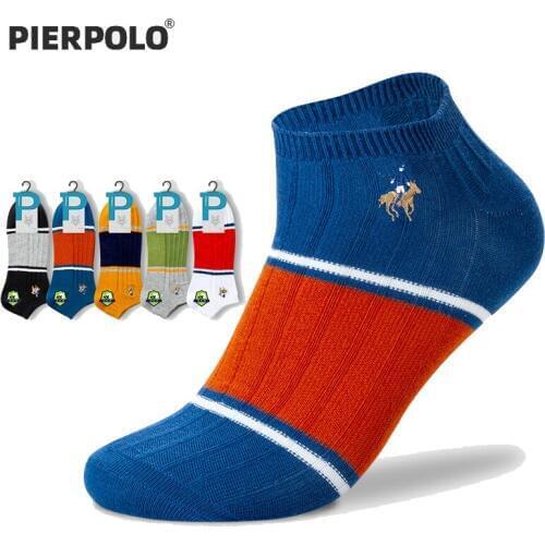 PIER POLO Socks Fashion Cotton Funny Socks For Man High Quality New Low Cut Summer Short Socks meias