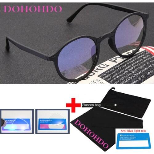 DOHOHDO Blue Light Blocking Glasses Women Men Clear Lens Round Eyeglasses Anti Blue Light Computer Glasses Safety Eyewear UV400