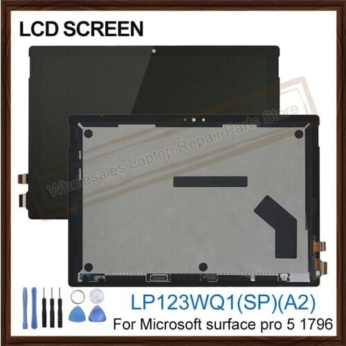 Original New 1796 LCD screen For Microsoft surface pro 5 1796 LP123WQ1(SP)(A2) 12.3" LCD display touch screen digitizer Assembly