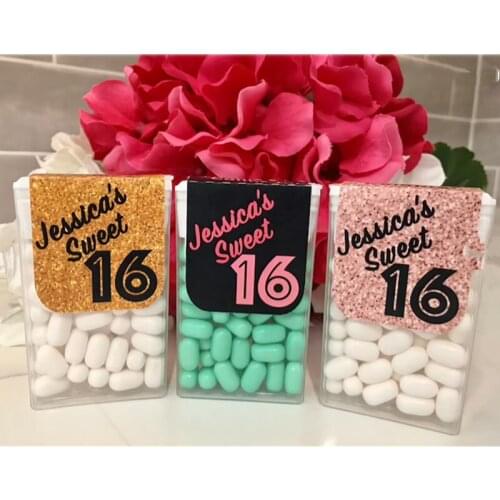 Personalized Sweet Sixteen Tics Tacs Favor Label,Sweet 16 Tics Tacs Party Favor, Sweet 16 Party Favor,Birthday Party Favor