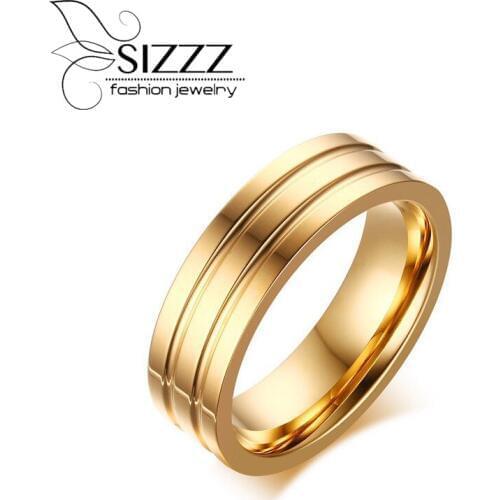 SIZZZ 6MM Engagement Rings High Polished Comfort Fit Traditional Wedding Band Rings for Women Jewelry alliances