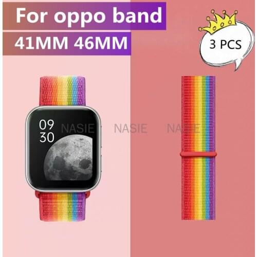 3 PCS Nylon Strap For Oppo Watch 41mm 46mm Watchband Colorful Wristband Sport Band Bracelet For Oppo Watch 46mm 41mm