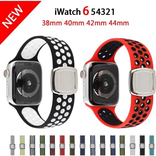 Strap for Apple Watch Band 40mm 44mm 42mm 38mm Accessories Adjustment Silicone Belt Sport Bracelet IWatch Series 6 SE 5 4 3 2 1