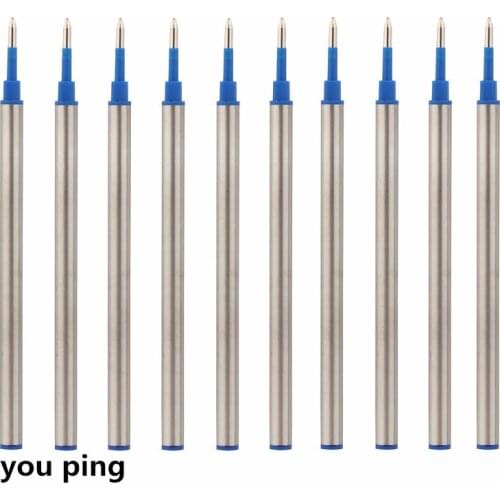 High-quality JINHAO 10pcs Blue ink Refills Medium Nib Rollerball pen New