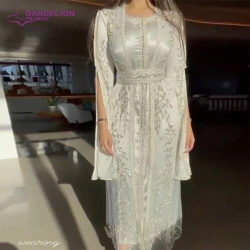 Luxury Dubai Moroccan Kaftan Evening Dresses For Women 2021 Wedding Engagement Gowns Long Sleeve Muslim Arabic Formal Party