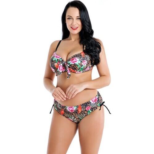 Sexy Women Plus size Bikini Swimsuit swimwear Floral Bathing Suit Bather 4XL-8XL