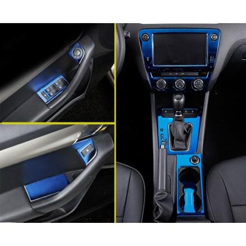 Blue item for Skoda Octavia 2015-2019 Octavia wagon Combi 2017-2019 Interior decoration Gear Glass switch panel decorate frame