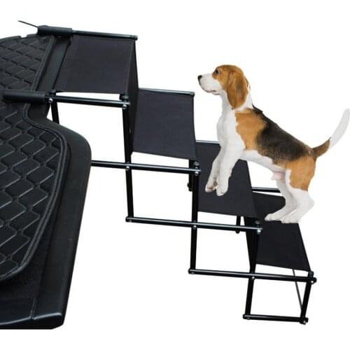 Car Dog Steps Foldable Pet Stairs Ramp Lightweight Dog Ladder Retractable Puppy Stairs for High Beds Trucks Cars SUV