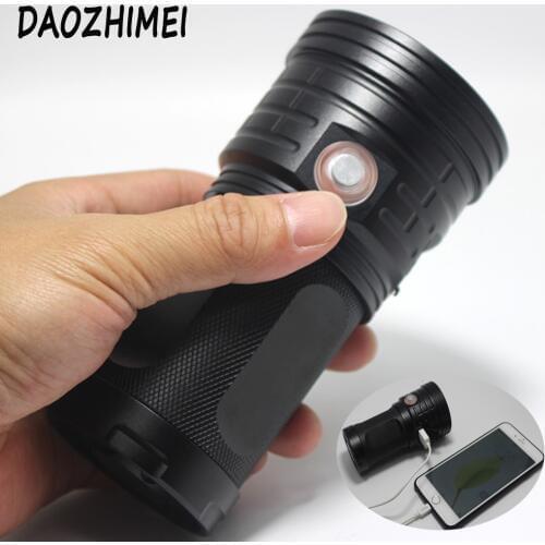 Super Bright 8000Lumens 4 8 12 18*T6 XM-L T6 LED Flashlight 3 Modes USB Charging camping Torch 4 *18650 battery Charger