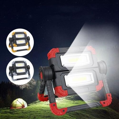 LED Work Light Camping Emergency Light Multi-function Flood Light Adjustable Torch Outdoor Waterproof Tent Portable COB Lamp