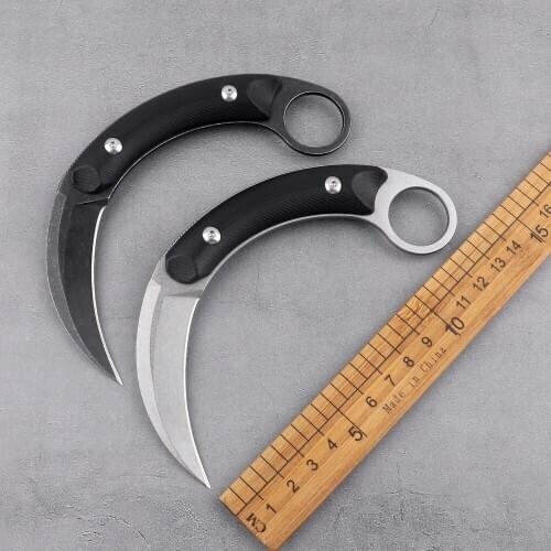 440C Fixed Blade Tactical Karambit G10 Handle Shadow Moon Claw Outdoor Camping Survival Mountaineering Hunting Knife Set K Sheat