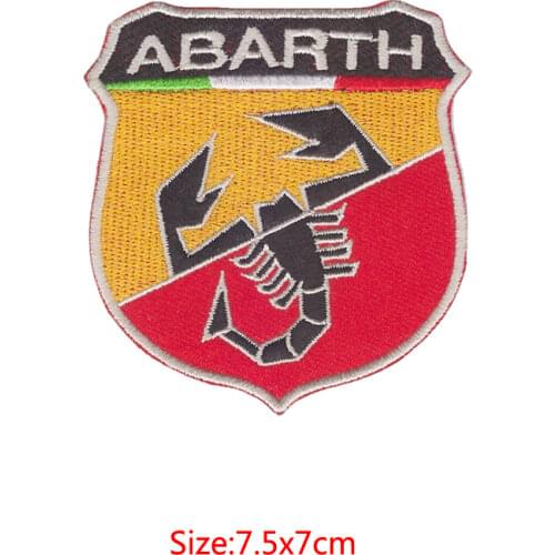 Abarth Iron On Patches For Clothing Embroidery Patch Summer Fabric Badge Stickers For Clothes