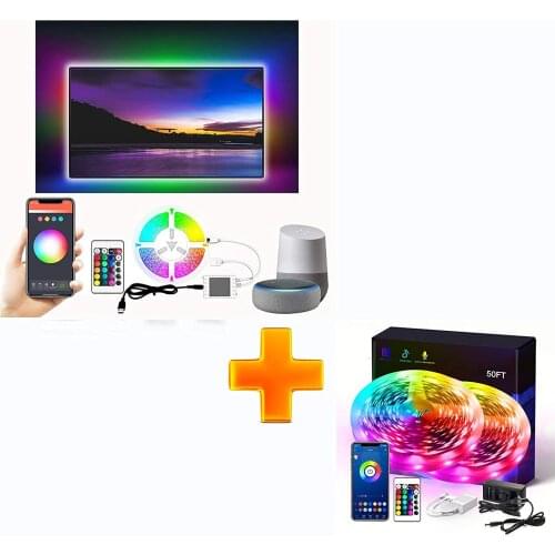 Smart Led Strip Lights 50ft and 9.8ft Smart TV backlights