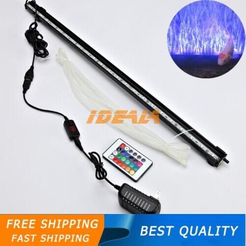 US AU EU Plug Waterproof 60CM 5050 RGB LED Aquarium Fish Tank Submersible Light Air Bubble Lamp Remote New