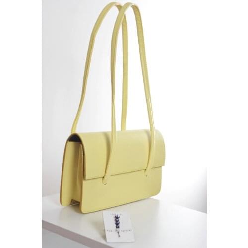 Loxxa Two Handle Yellow Womens Baguette Luxury Designer Handbag Bags For Women