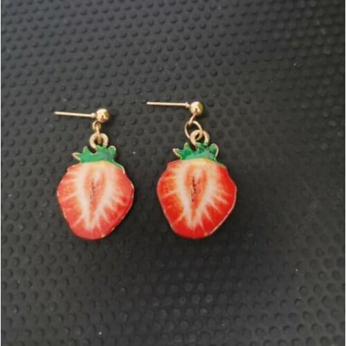 Ex490 4mm small ball pin earrings cute fashion simple alloy Fruit tomato earrings female jewelry accessories