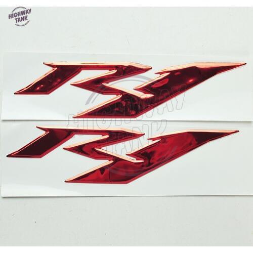 1 Pair Red Motorcycle 3D R1 Stickers Moto Bike Emblems Decorated Decals Sticker case for Yamaha YZF R1