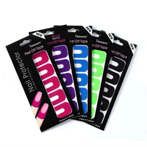 10PCS Creative U-shape Spill-proof Nail Polish Varnish Protector Stickers Holder Tool Durable Manicure Tool Finger Cover T0877
