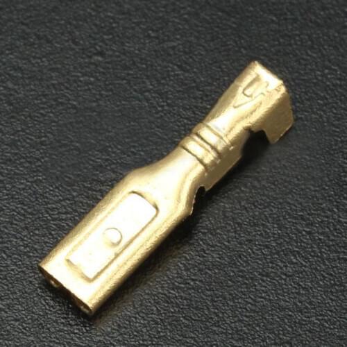 100 x 2.8mm Gold Crimp Terminal Female Spade Electrical Connectors & Insulating Sleeve Wrap Kit