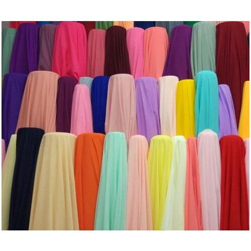 150cm Summer multicolor polyester chiffon fabric soft for womens scarves, skirts, clothes, DIY fabrics