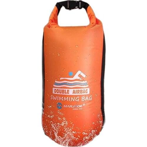 20L Inflatable Open PVC Swimming Buoy Tow Float Dry Bag Double AirBag With Belt High Visibility Swimming Water Sport Safety Bag
