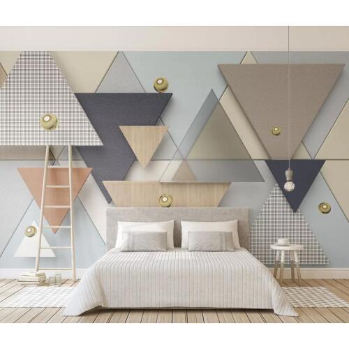 3D Wallpaper Murals Abstract Geometric Triangle Canvas Print Picture Art Wall Decor Wall Paper Roll Contact Paper Custom