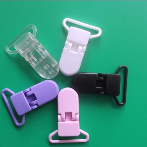 20 Colors Mix 60pcs 25mm Width KAM D Shape Plastic Pacifier Clips,Suspender/Soother Clips,Dummy/Alligator Clip Free Shipping