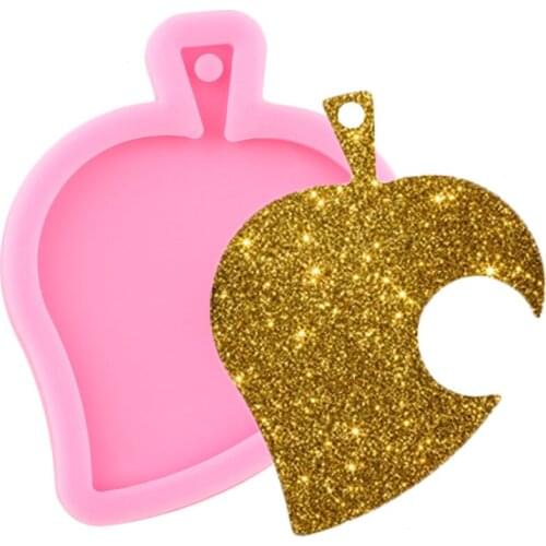 Shiny Glossy Leaf Silicone Mold Epoxy Resin Craft Keychain Mould DIY Handmade Charms Moulds Polymer Pendant Clay Molds