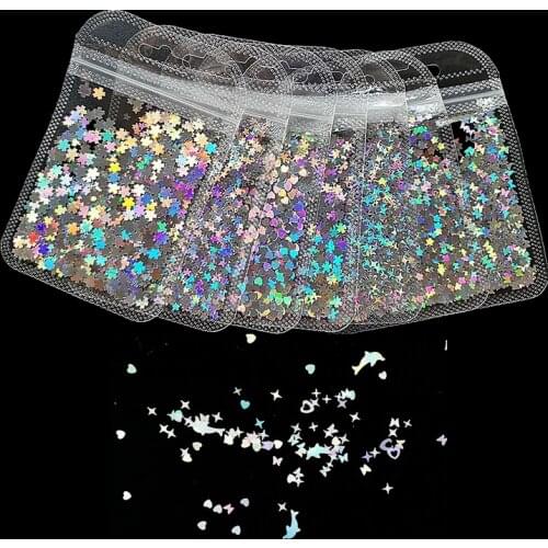 1 Bag Holographic Nail Art Glitter Sequins Laser Cartoon Disney Shape Flakes DIY Nail Supplies For Professional Accessories