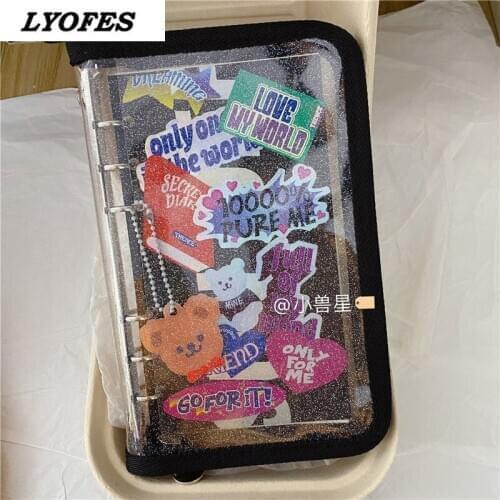 6 Ring Blinder PVC Kawaii Diary Notepads Stationery Cute Notebook Journal Sketch Books Binder Notebook Budget Book Agenda