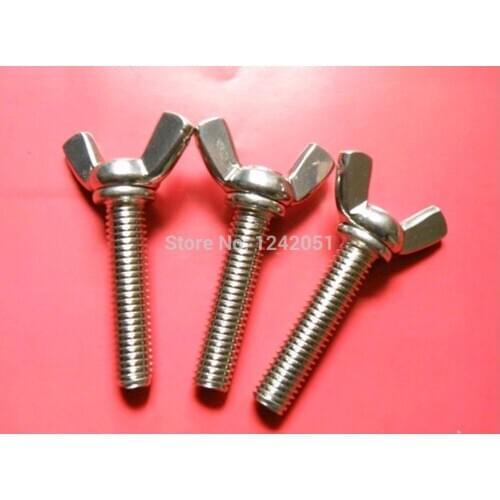 10pcs Metric M6x16mm 1.0mm Pitch Stainless Steel Wing Bolt Butterfly Bolt Screw