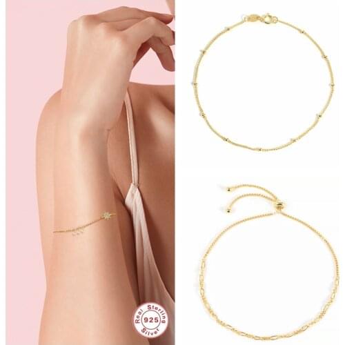 Chain Bracelets 925 Stamp Sterling Silver Charm Bracelet For Women Friend Couples Valentines Day Birthday Gift Fine Jewerly