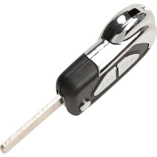 Remote Car Key Shell Blade Flip Fob Case Peugeot Uncut Cars Cover Folding For Citroen DS3 Replacement 3 Buttons Bright Frame