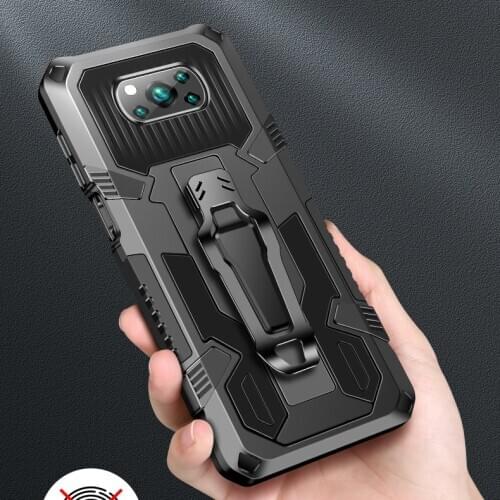 For Xiaomi POCO M3 Case Hard PC Armor shockproof With Stand protective Back Case for Xiaomi Pocophone M3 POCO X3 NFC phone shell
