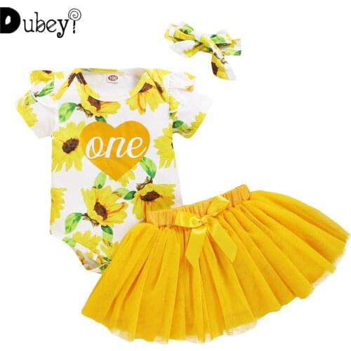 Baby Sunflower Outfit Kids Clothing Baby Girl Clothes Summer Sets 2 Piece Sets for Kids Kids Girls Clothes Outfits