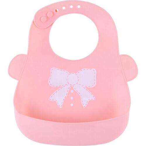 Baby meal bib silicone saliva bag baby meal bib waterproof bib childrens three-dimensional leak-proof rice pocket