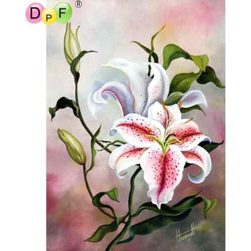 DPF 5D full Round DIY Magic Cube Diamond Painting Oil Painting Lily Cross Stitch Crafts Diamond Embroidery Mosaic Home Art Decor