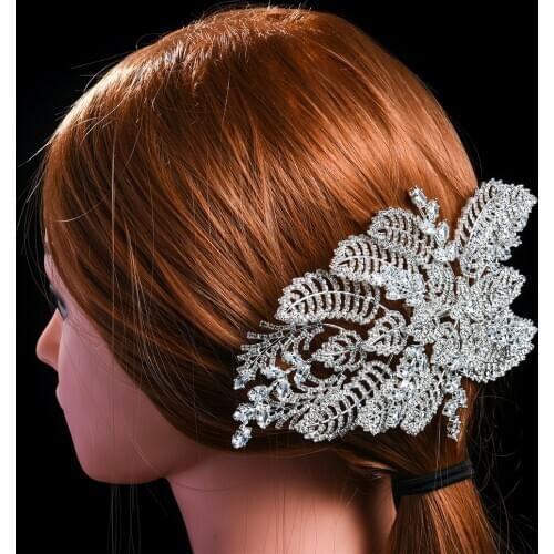 European Elegant Crystal Hair Clip Full Rhinestone Bobby Pin Bridal Hairpin Ladies Diamante Hair Accessories for Wedding/Prom